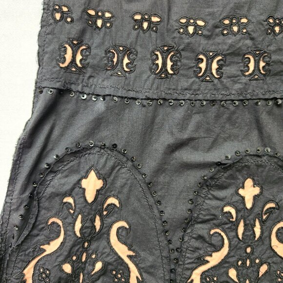 Cordelia Black Peach Midi Skirt Goth Steampunk Retro Feminine Ruffles Lace Up M - Picture 9 of 13